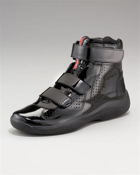 cheap real prada sneakers|high top black Prada sneakers.